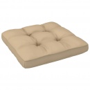 Poduszka na sofę z palet, beżowa, 60x60x12 cm
