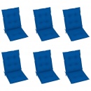 Poduszki na krzesła ogrodowe, 6 szt., kobaltowe,100x50x7 cm