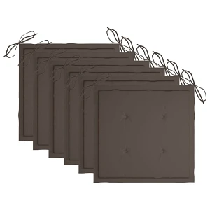 Poduszki na krzesła ogrodowe, 6 szt., kolor taupe, 50x50x4 cm Poduszki na krzesła ogrodowe, 6 szt., kolor taupe, 50x50x4 cm