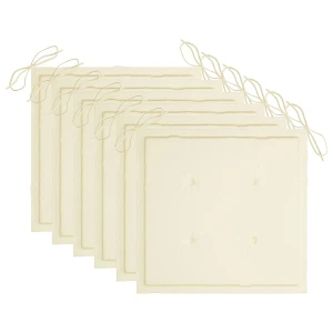 Poduszki na krzesła ogrodowe, 6 szt., kremowe, 50x50x4 cm Poduszki na krzesła ogrodowe, 6 szt., kremowe, 50x50x4 cm