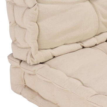 Poduszki na podłogę lub palety, 2 szt., bawełniane, beżowe