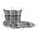 Poduszki na sofę z palet, 2 szt., szara krata, tkanina