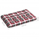 Poduszki na sofę z palet, 7 szt., czerwona krata, tkanina