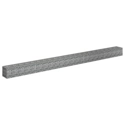 Podwyższona donica gabionowa, galwanizowana stal, 450x30x30 cm Podwyższona donica gabionowa, galwanizowana stal, 450x30x30 cm