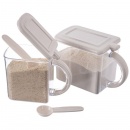 Pojemnik kuchenny na produkty sypkie, sól, mąkę, cukier, bułkę tartą, z pokrywką i łyżką, 0,55 l