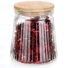 Pojemnik na produkty sypkie szklany z pokrywką i uszczelką 700 ml