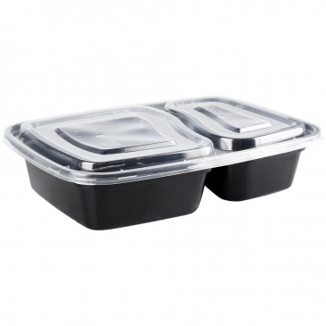 Pojemnik na żywność dzielony lunchbox z 2 przegródkami zestaw 10 szt. 1,2 l