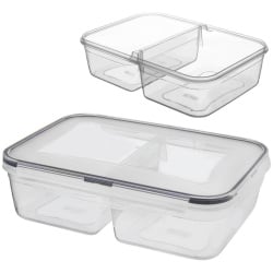 Pojemnik na żywność dzielony z uszczelką szczelny z 2 przegródkami lunchbox 2 l Pojemnik na żywność dzielony z uszczelką szczelny z 2 przegródkami lunchbox 2 l