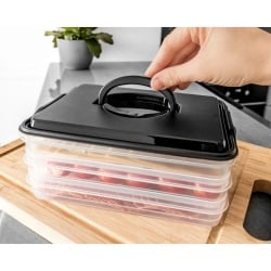 Pojemnik, organizer na wędliny, sery, 3-poziomowy, do lodówki