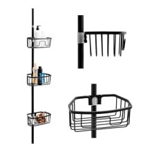 Półka łazienkowa teleskopowa pod prysznic do wanny aluminiowa czarna - yoka