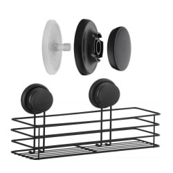 Półka łazienkowa wisząca pod prysznic koszyk łazienkowy na przyssawkę czarny - yoka