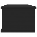 Półka ścienna z szufladami, wysoki połysk, czarna 88x26x18,5 cm