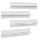 Półki ścienne, 4 szt., białe, 80 x 11,5 x 18 cm, płyta wiórowa