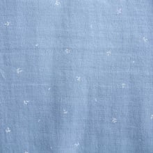 Pościel | cordelia | muślinowa niebieska w białe listki | 220x200 + 2*50x60 cm | 731556