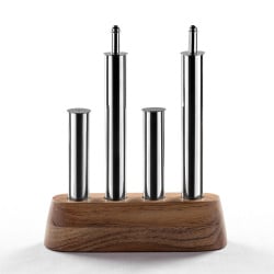 Przyprawnik do octu, oliwy, soli i pieprzu z drewnianą podstawą FILARE w pudełku prezentowym