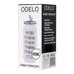 Puszka kubek term. 500ml Biały "I'm Tired"/OD1391