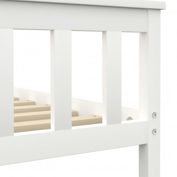 Rama łóżka, biała, lite drewno sosnowe, 140 x 200 cm