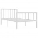 Rama łóżka, biała, metalowa, 90 x 200 cm