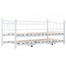 Rama łóżka, biała, stalowa, 180x200/90x200 cm