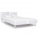 Rama łóżka, biała, sztuczna skóra, 140 x 200 cm