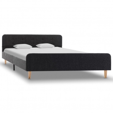Rama łóżka, ciemnoszara, płótno konopne, 140 x 200 cm