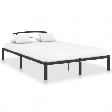 Rama łóżka, czarna, metalowa, 140 x 200 cm