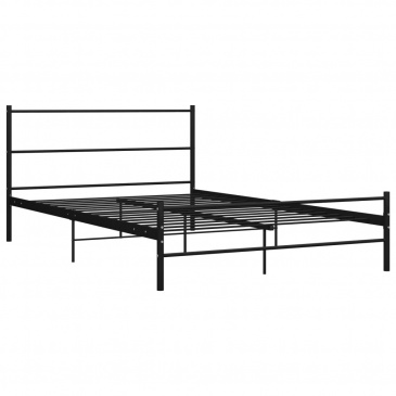 Rama łóżka, czarna, metalowa, 160 x 200 cm