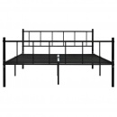Rama łóżka, czarna, metalowa, 180 x 200 cm