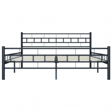 Rama łóżka, czarna, stalowa, 160 x 200 cm