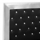 Rama łóżka, czarna, sztuczna skóra, 180 x 200 cm