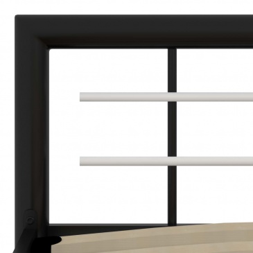 Rama łóżka, czarno-biała, metalowa, 180x200 cm