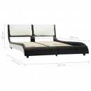 Rama łóżka, czarno-biała, sztuczna skóra, 140 x 200 cm