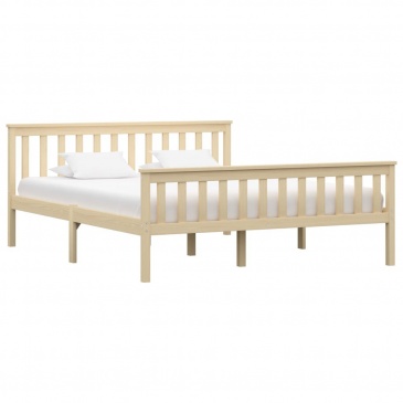 Rama łóżka, naturalna, lite drewno sosnowe, 180 x 200 cm