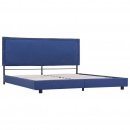 Rama łóżka, niebieska, tapicerowana tkaniną, 180 x 200 cm