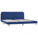 Rama łóżka, niebieska, tkanina, 160 x 200 cm