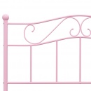 Rama łóżka, różowa, metalowa, 120 x 200 cm