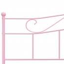 Rama łóżka, różowa, metalowa, 200 x 200 cm