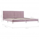 Rama łóżka, różowa, tapicerowana tkaniną, 160 x 200 cm