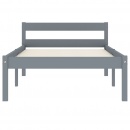 Rama łóżka, szara, lite drewno sosnowe, 100 x 200 cm