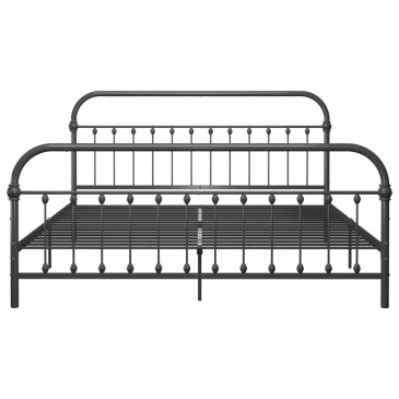 Rama łóżka, szara, metalowa, 180x200 cm