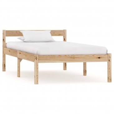 Rama łóżka z 2 szufladami, lite drewno sosnowe, 90 x 200 cm