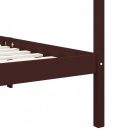Rama łóżka z baldachimem, ciemnobrązowa, lita sosna, 140x200 cm