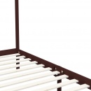 Rama łóżka z baldachimem, ciemnobrązowa, lita sosna, 160x200 cm