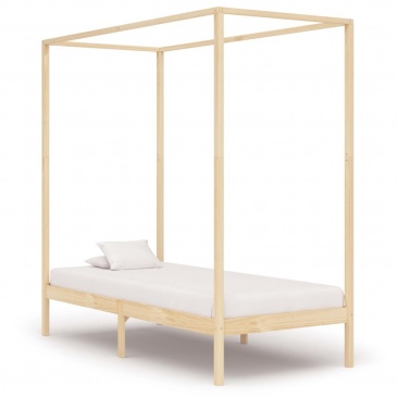 Rama łóżka z baldachimem, lite drewno sosnowe, 100 x 200 cm