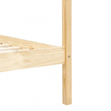 Rama łóżka z baldachimem, lite drewno sosnowe, 120 x 200 cm