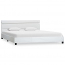 Rama łóżka z LED, biała, sztuczna skóra, 120 x 200 cm