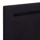 Rama łóżka z LED, czarna, tapicerowana tkaniną, 180 x 200 cm