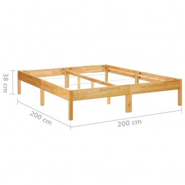 Rama łóżka z litego drewna dębowego, 200 x 200 cm