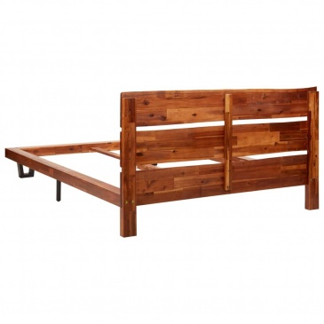 Rama łóżka z naturalną krawędzią, lite drewno akacjowe, 120 cm