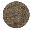 Ręcznie wykonany dywan, juta, czarny i naturalny, 120 cm
